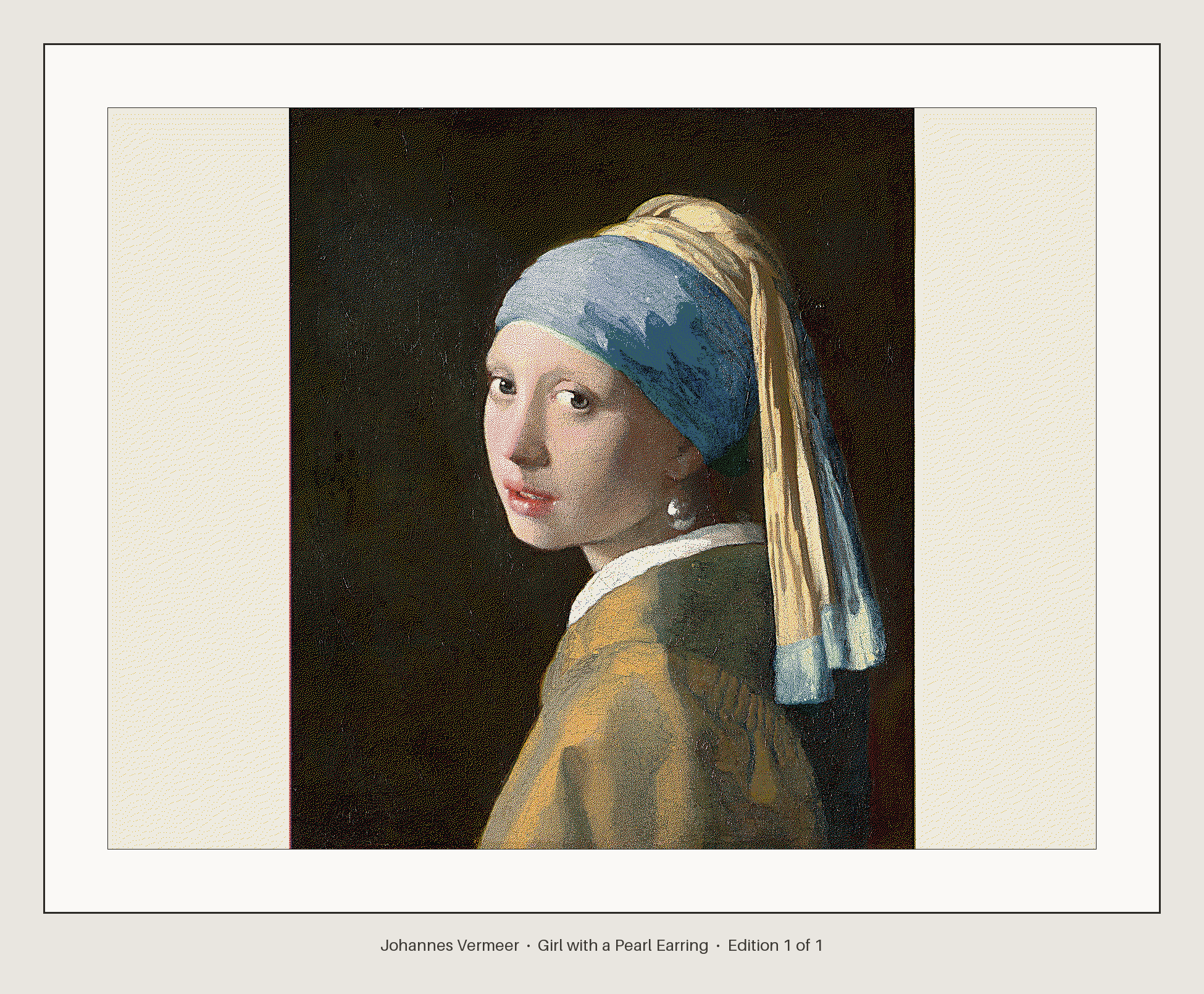 Six-ink MusePaper card preview of Vermeer's Girl with a Pearl Earring
